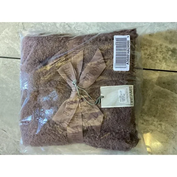 Barefoot Dreams CozyChic Pom Pom Beanie Scarf Set Chestnut Womens One Size New